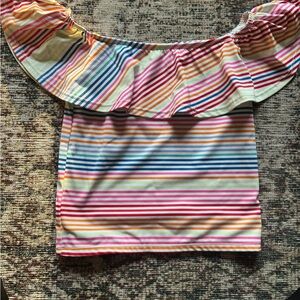 Kortni Jeane Multicolor Striped Kids Swim Bikini